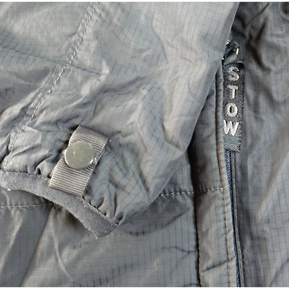 The North Face Mens Large Vintage PrimaLoft Insulated Ripstop Jacket Grey Light